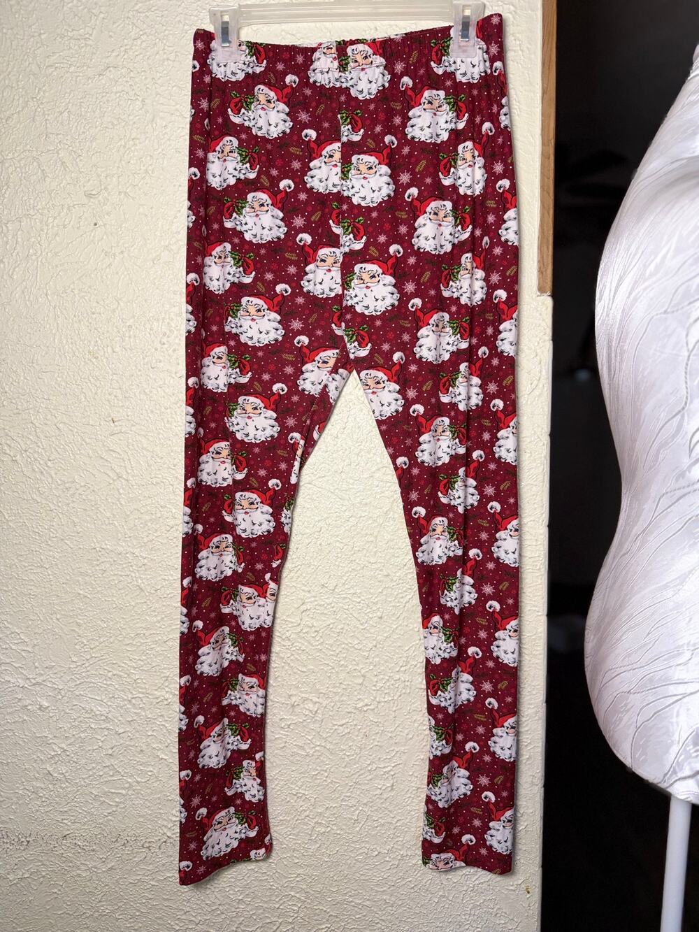 Gold metal christmas leggings womens large